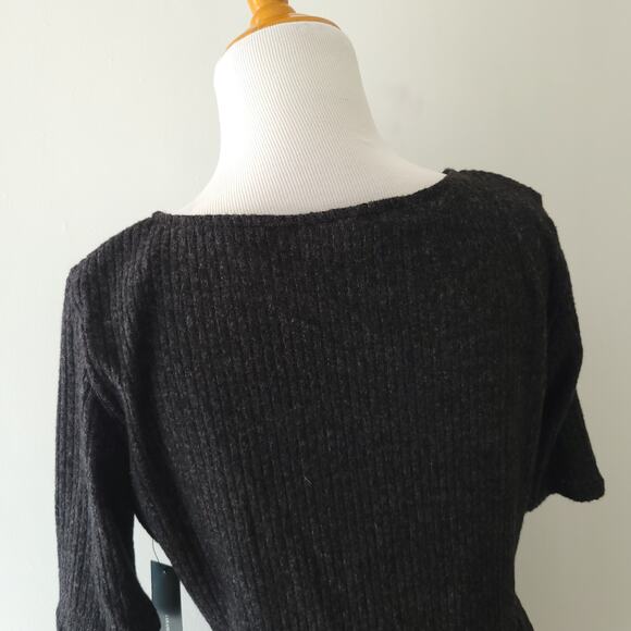 NEW Lulus London Lovely Skater Dress Ribbed Knit Gray Soft XL - Picture 8 of 12